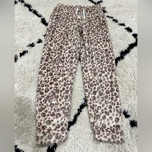Cat & Jack Pink and Taupe Leopard Print Fleece Joggers